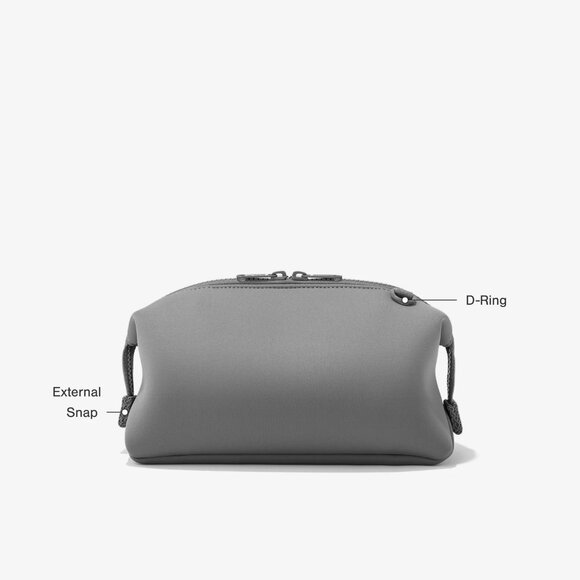 Dagne Dover Hunter Neoprene Toiletry Bag in Dark Moss, Large - Picture 9 of 10